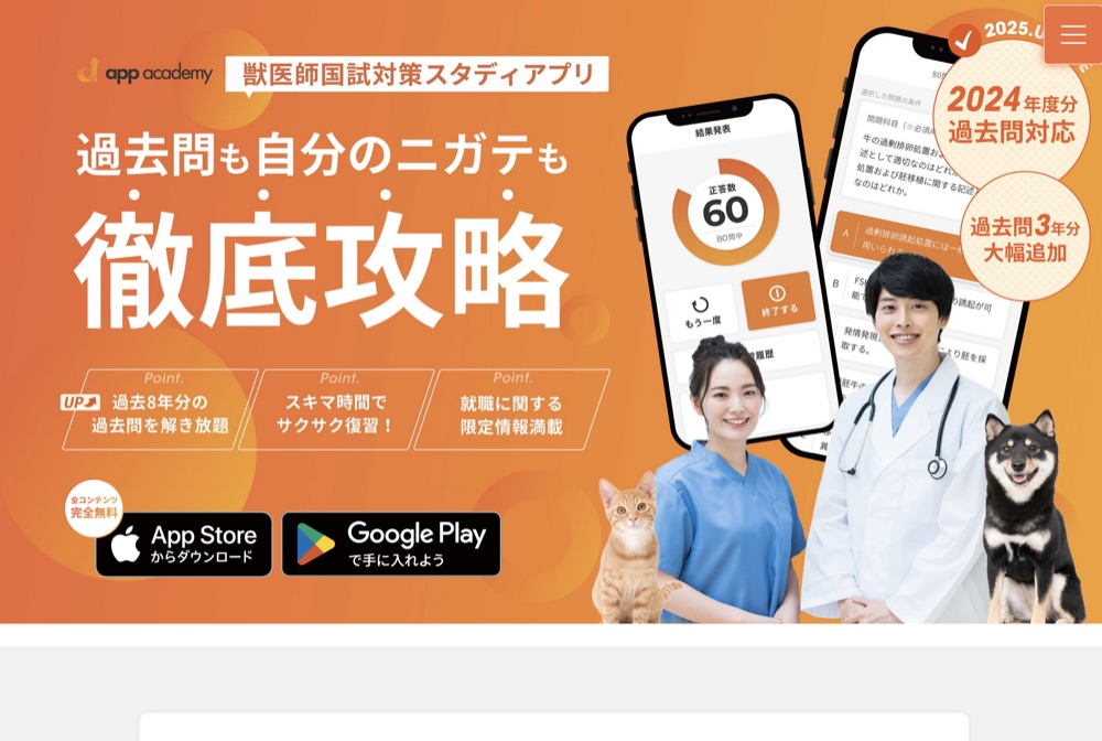 app academyのサイト画面